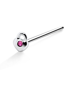 Lock Heart Shaped Straight Nose Stud NSKA-323